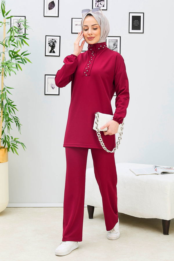 Tunik+Pantolon Bordo - 11338 BORDO