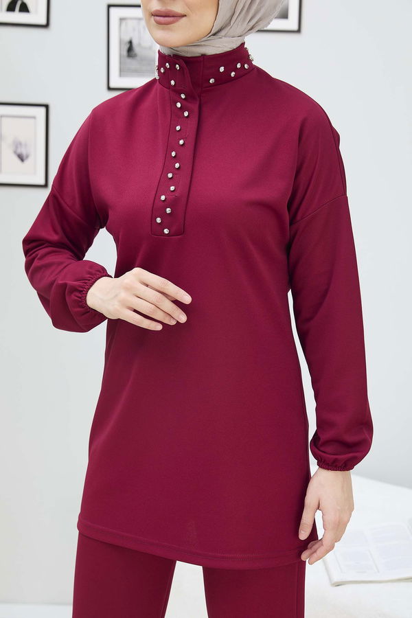 Tunik+Pantolon Bordo - 11338 BORDO