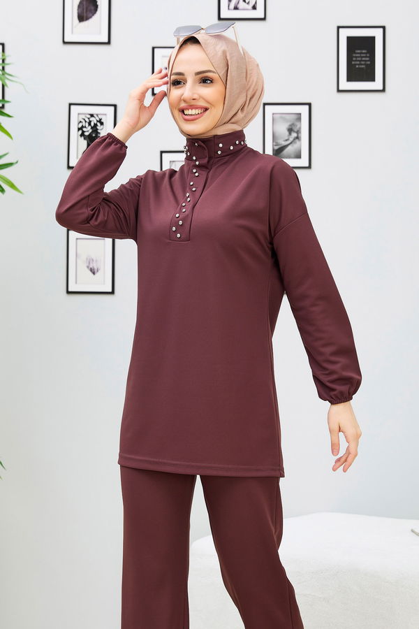 Tunik+Pantolon Kahverengi - 11338 KAHVERENGİ