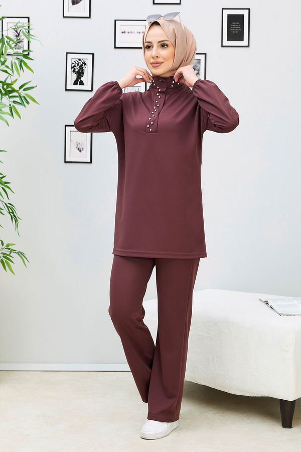 Tunik+Pantolon Kahverengi - 11338 KAHVERENGİ