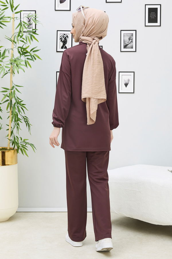 Tunik+Pantolon Kahverengi - 11338 KAHVERENGİ