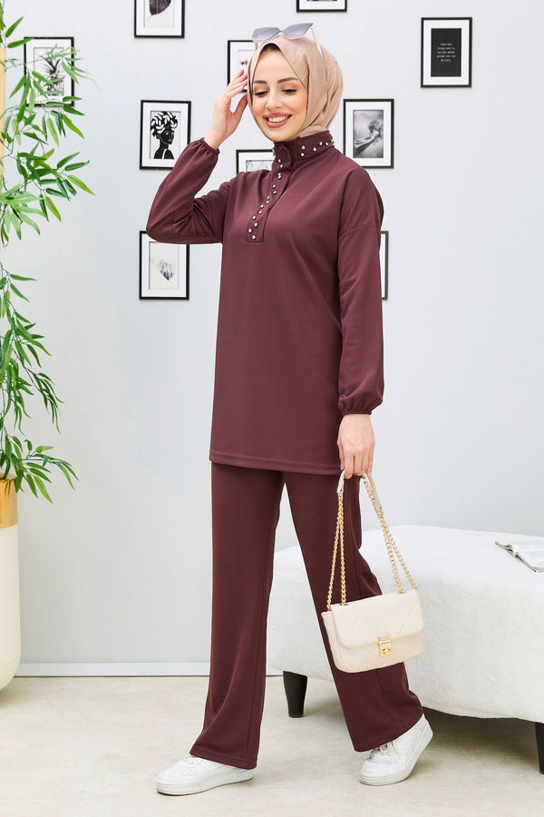 Tunik+Pantolon Kahverengi - 11338 KAHVERENGİ