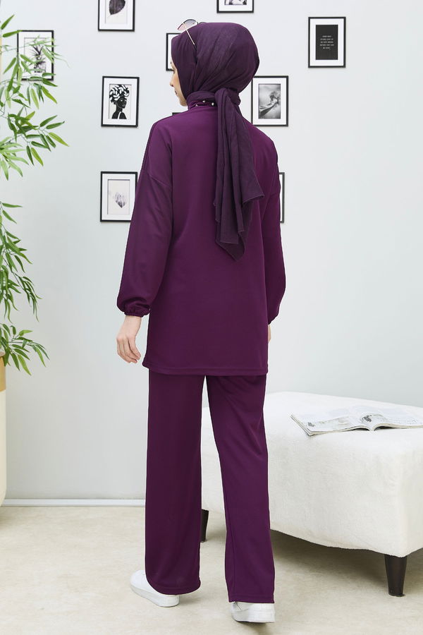 Tunik+Pantolon Mor - 11338
