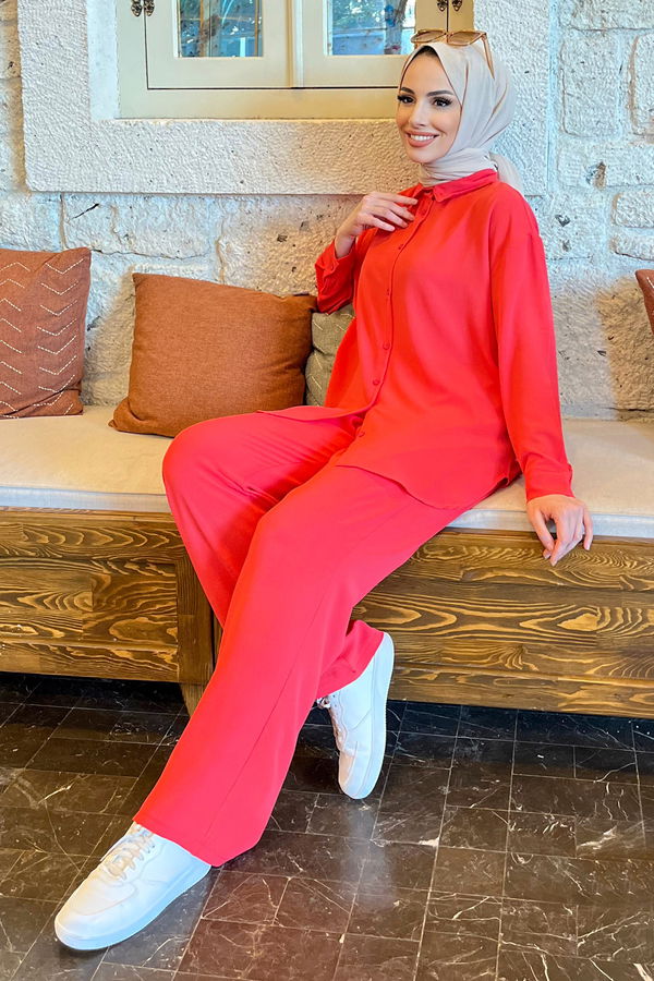 Tunik+Pantolon Kırmızı - 11339