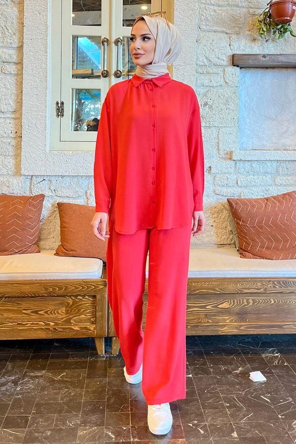 Tunik+Pantolon Kırmızı - 11339