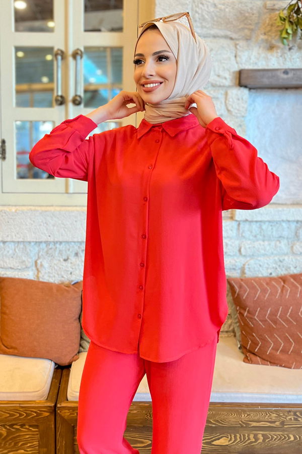 Tunik+Pantolon Kırmızı - 11339