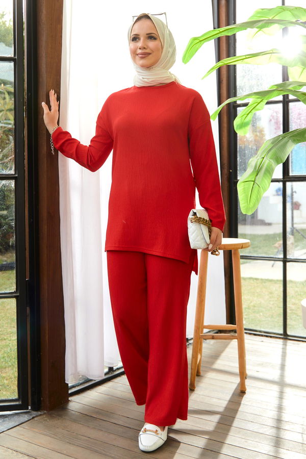 Tunik+Pantolon Kırmızı - 11429