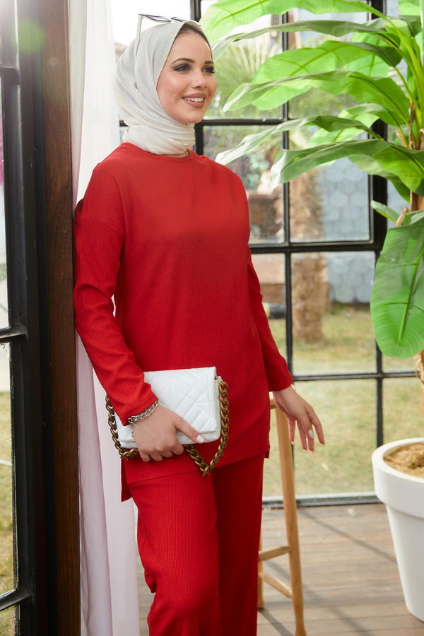 Tunik+Pantolon Kırmızı - 11429