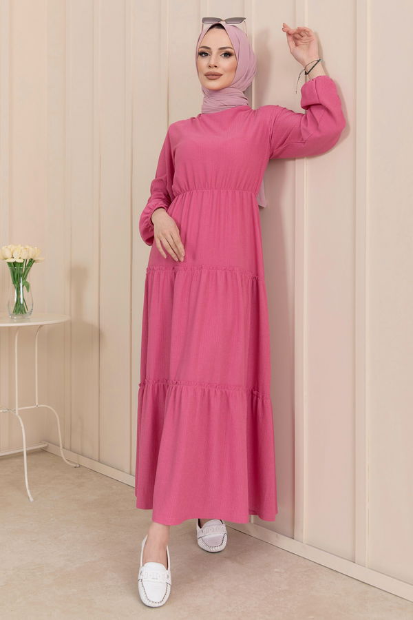 Elbise Fuşya - 11433