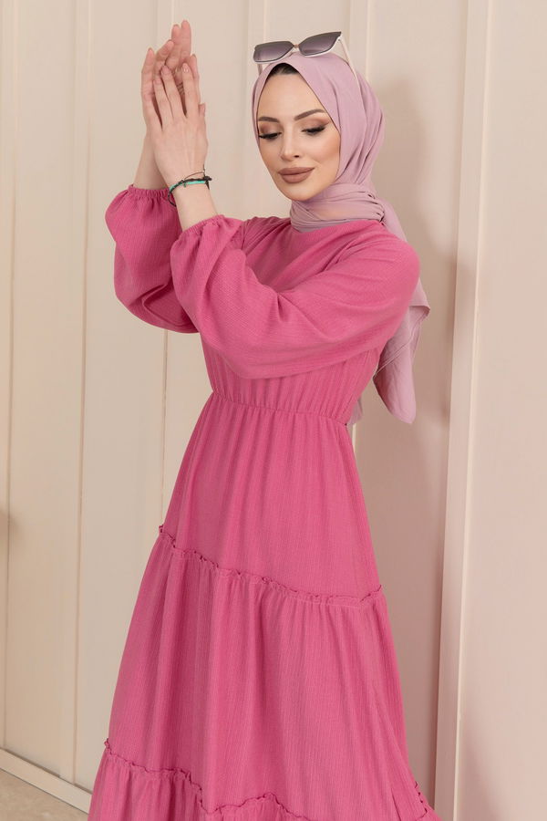Elbise Fuşya - 11433