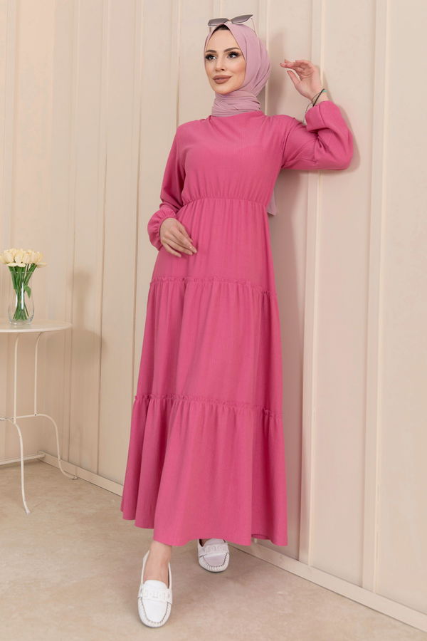 Elbise Fuşya - 11433