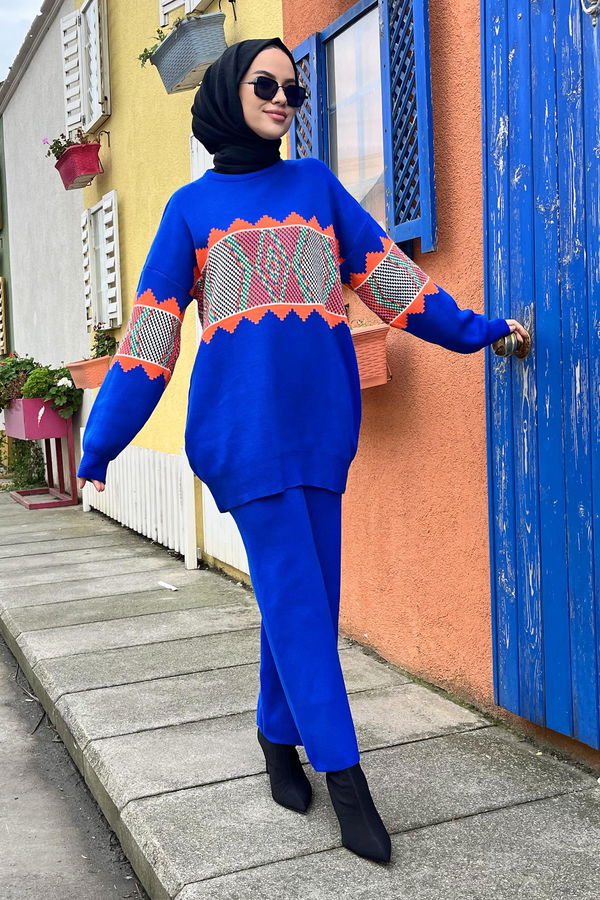 Triko Tunik Pantolon Mavi - 21801