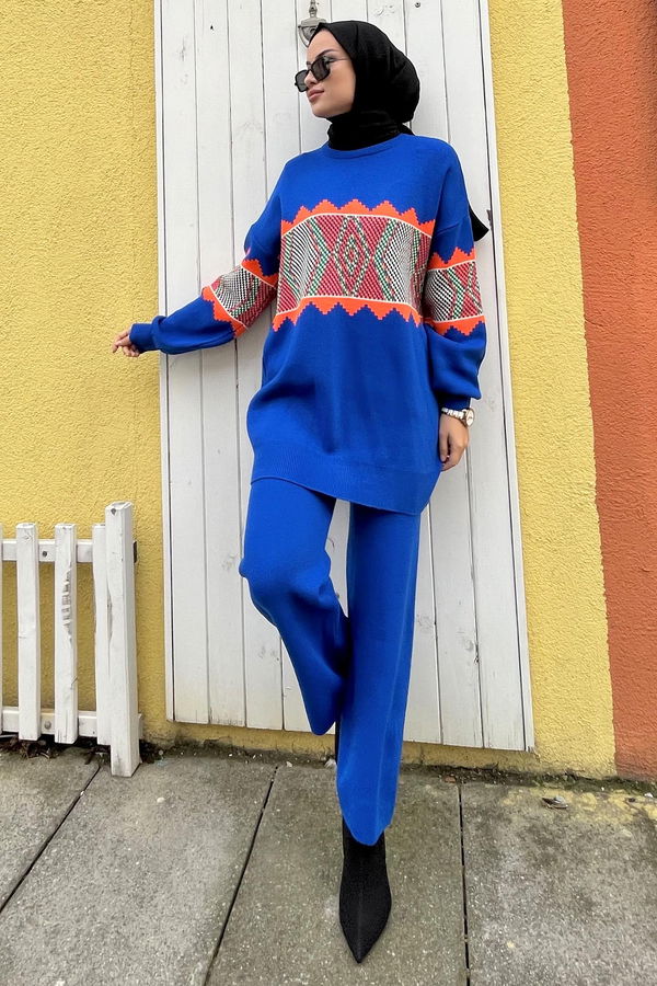 Triko Tunik Pantolon Mavi - 21801
