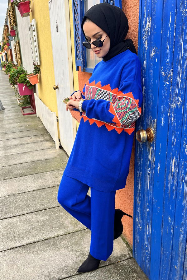 Triko Tunik Pantolon Mavi - 21801