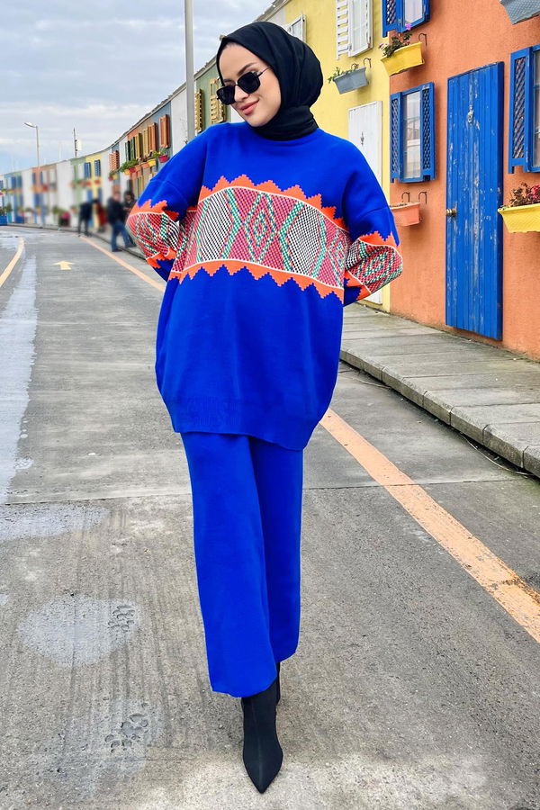 Triko Tunik Pantolon Mavi - 21801