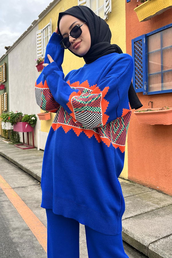 Triko Tunik Pantolon Mavi - 21801