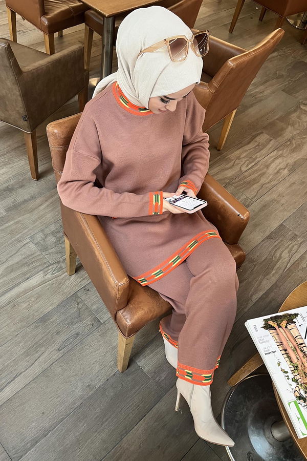 Triko Tunik Pantolon Pembe - 21802
