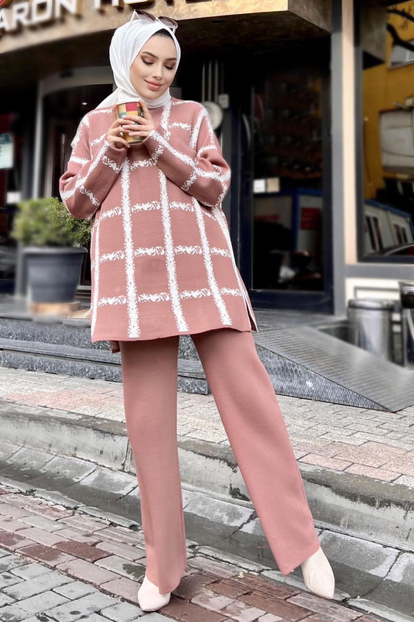 Triko Tunik Pantolon Pembe - 21831