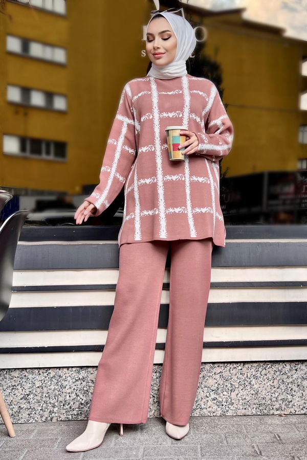 Triko Tunik Pantolon Pembe - 21831