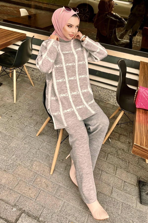Triko Tunik Pantolon Gri - 21831
