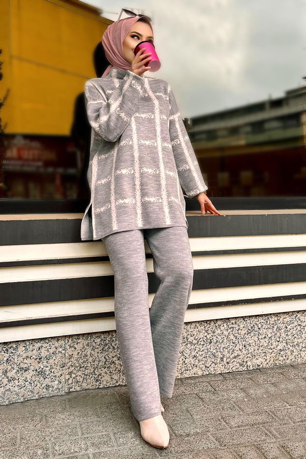 Triko Tunik Pantolon Gri - 21831