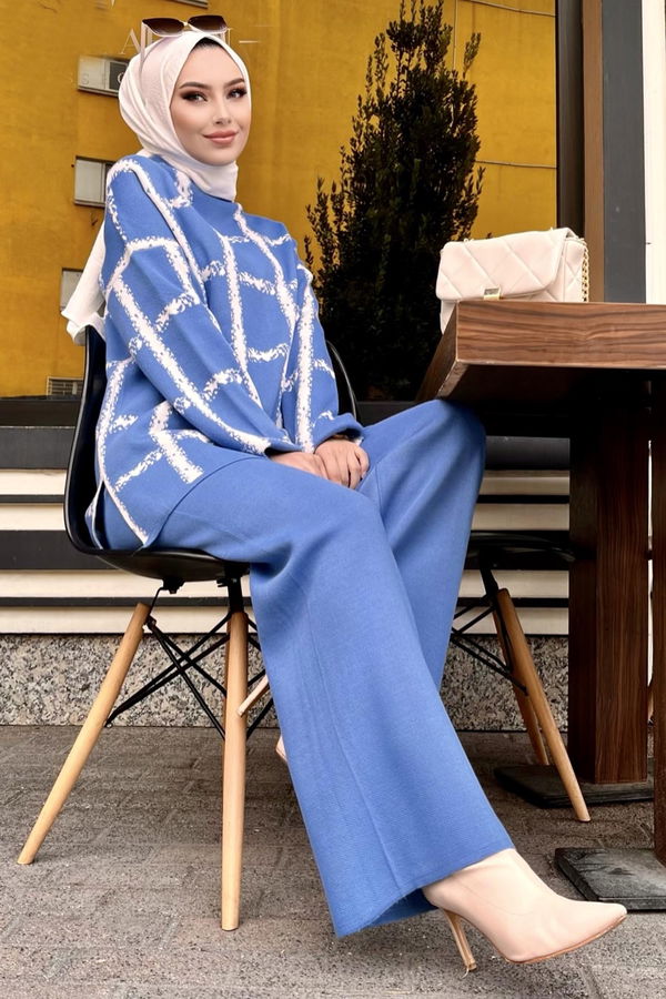 Triko Tunik Pantolon Mavi - 21831