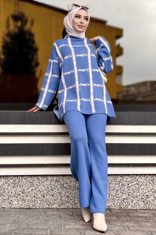 Triko Tunik Pantolon Mavi - 21831
