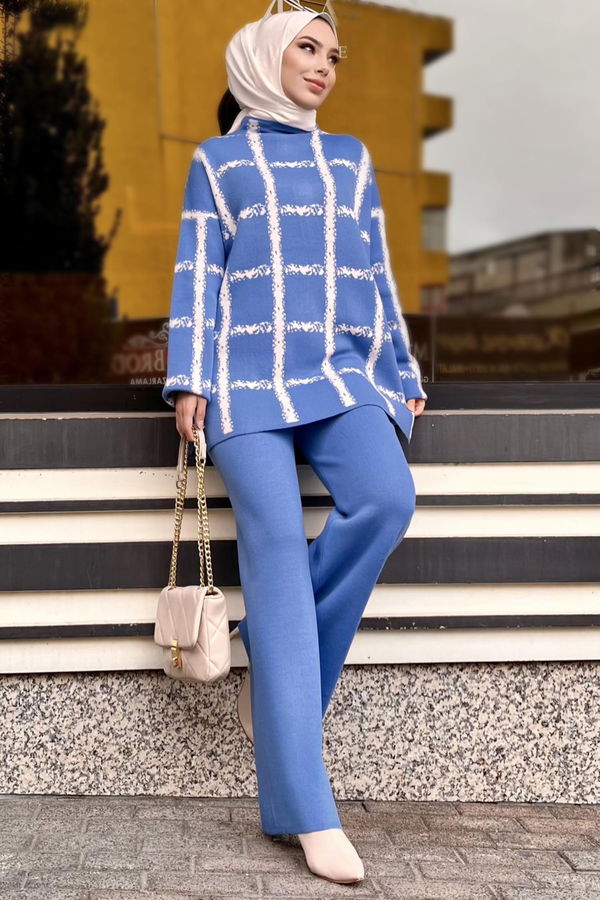 Triko Tunik Pantolon Mavi - 21831