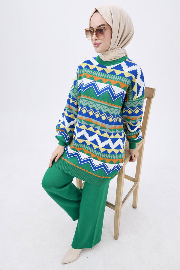 Triko Tunik Pantolon Yeşil - 21834