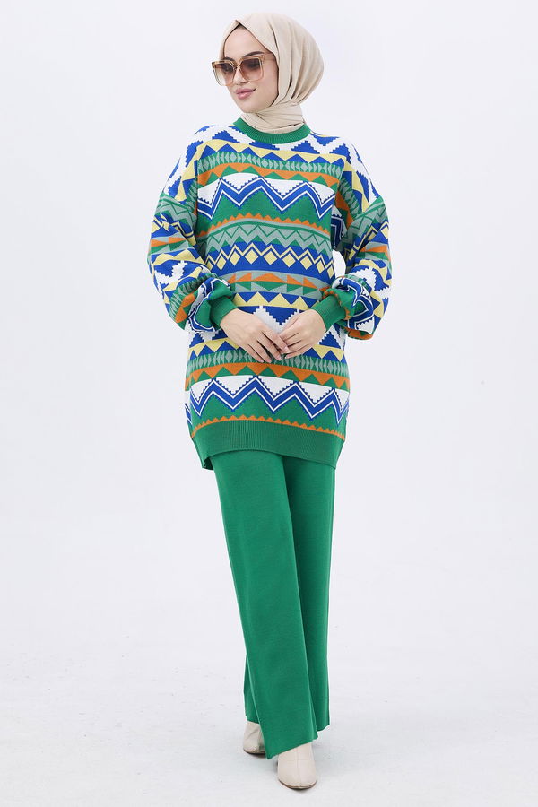 Triko Tunik Pantolon Yeşil - 21834