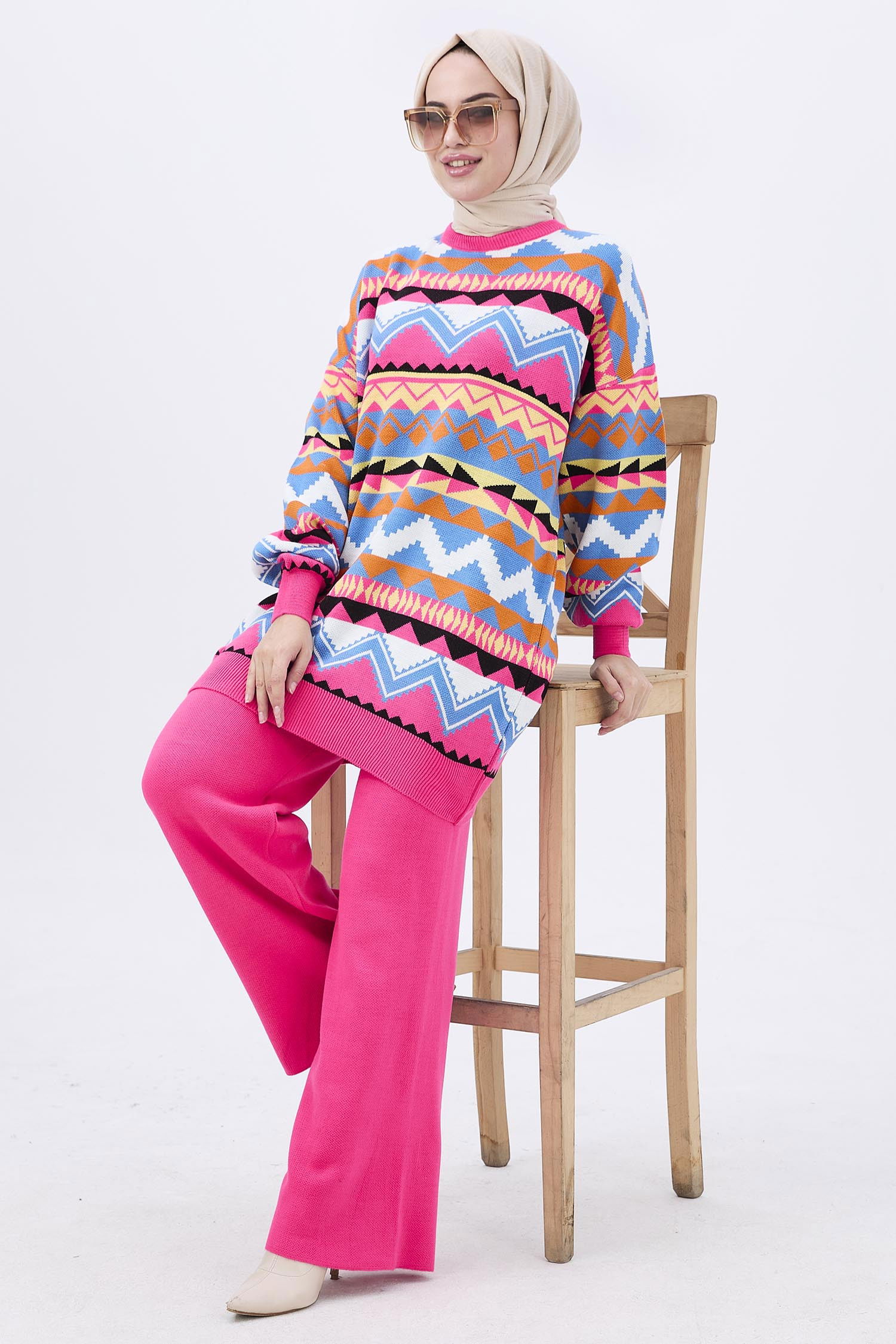 Triko Tunik Pantolon Fuşya - 21834