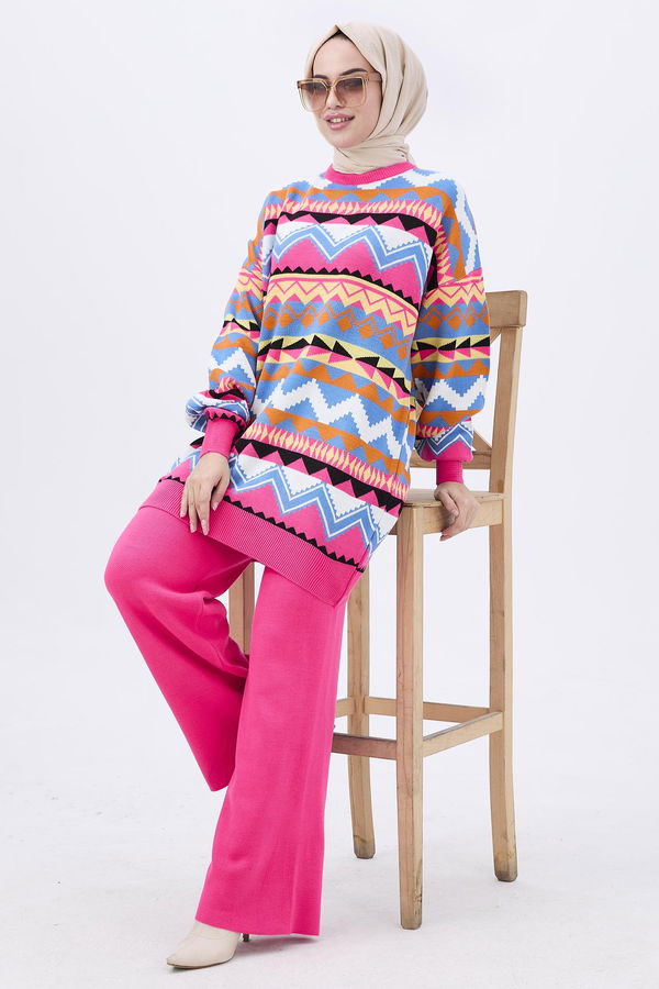 Triko Tunik Pantolon Fuşya - 21834