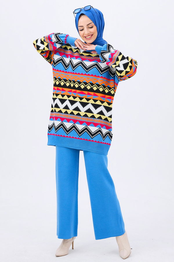 Triko Tunik Pantolon Mavi - 21834