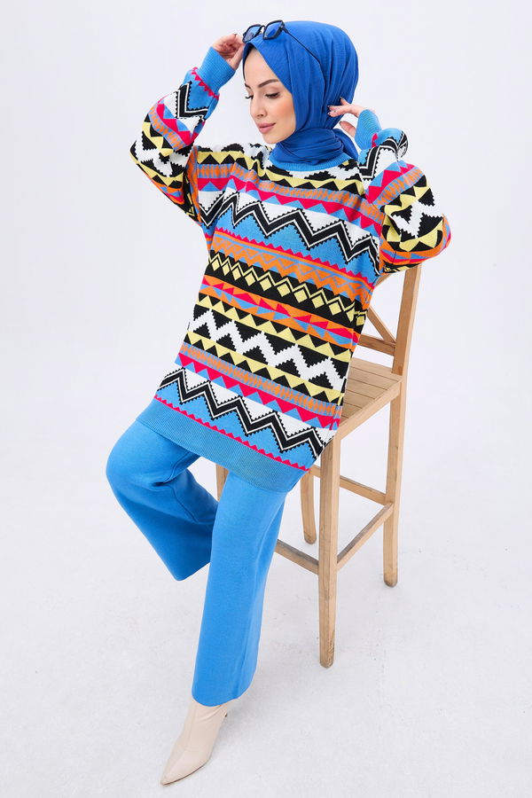 Triko Tunik Pantolon Mavi - 21834
