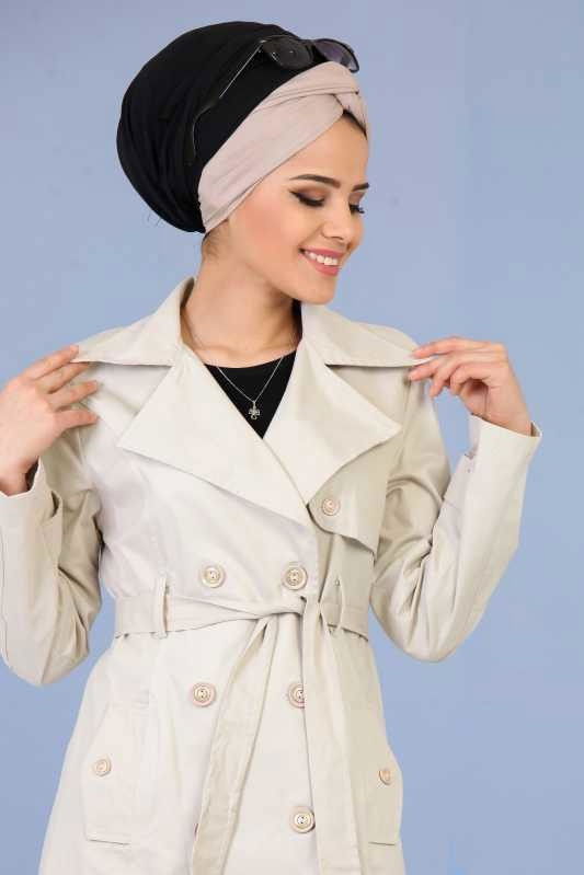 Uzun Trençkot Bej - 6331