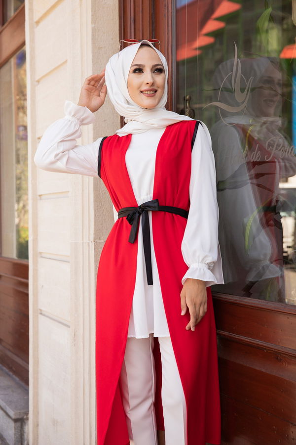 KUSAKLI YELEK Kırmızı - 3292