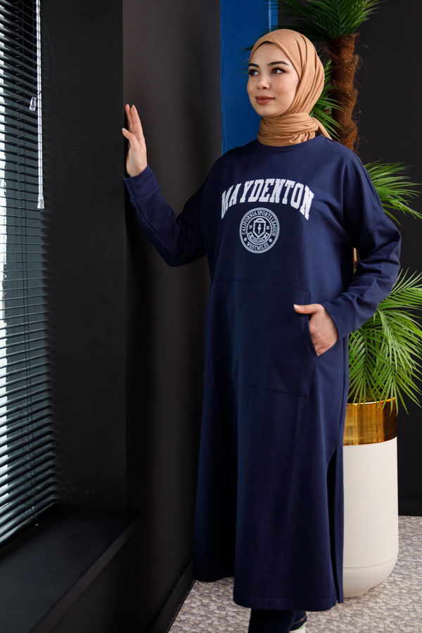 Yırtmaclı Tunık Lacivert - 3378