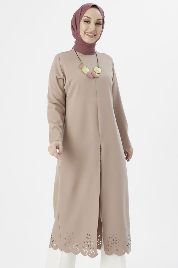 LAZER KESIM ELBISE Vizon - 3546