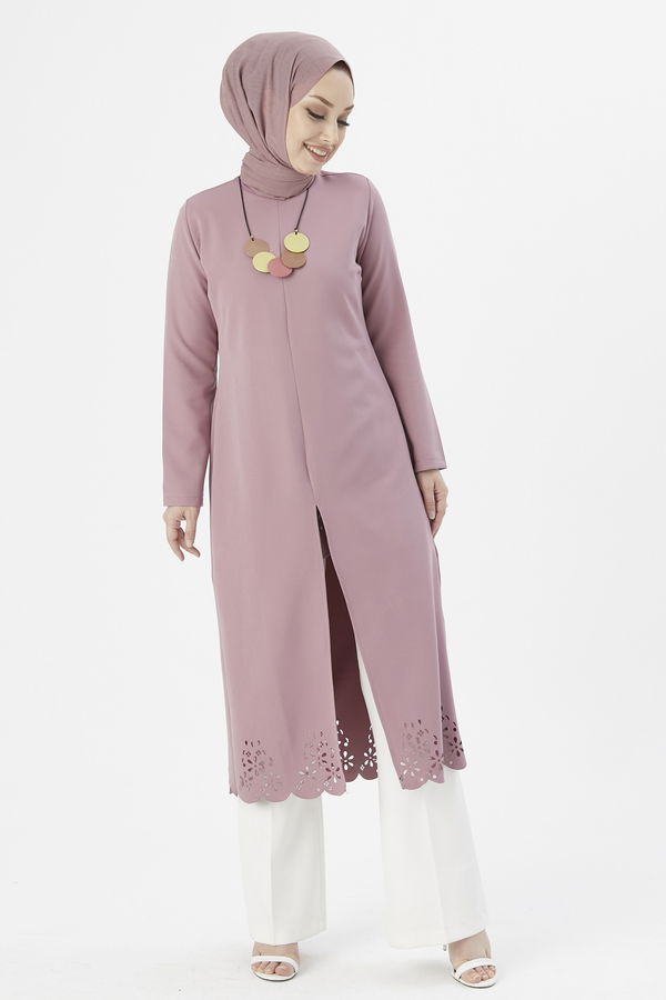 LAZER KESIM ELBISE Lila - 3546