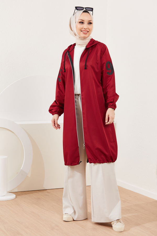 Kapüşonlu Kap Bordo - 7087 BORDO