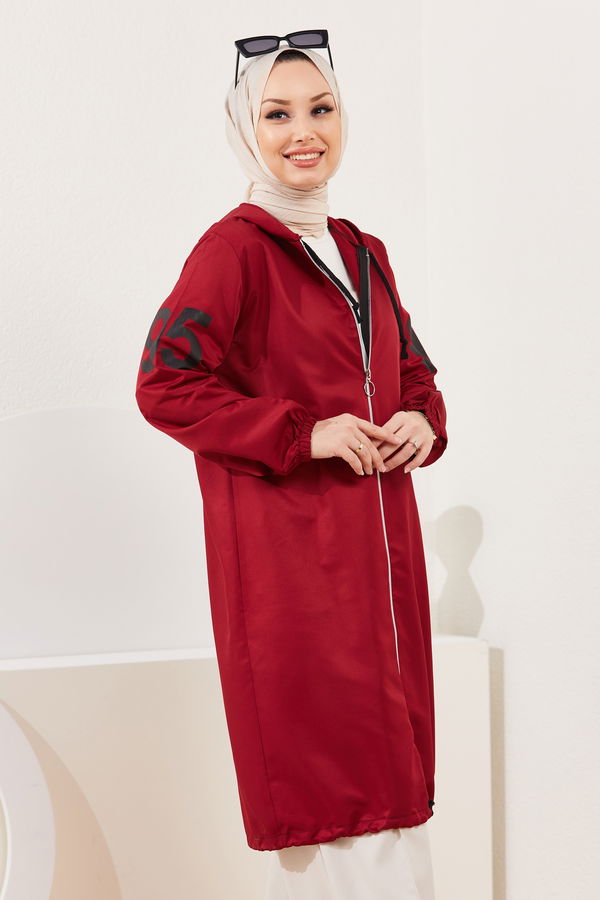 Kapüşonlu Kap Bordo - 7087 BORDO