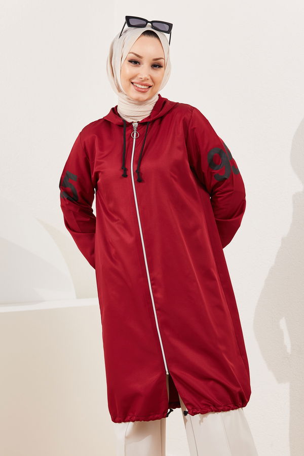 Kapüşonlu Kap Bordo - 7087 BORDO