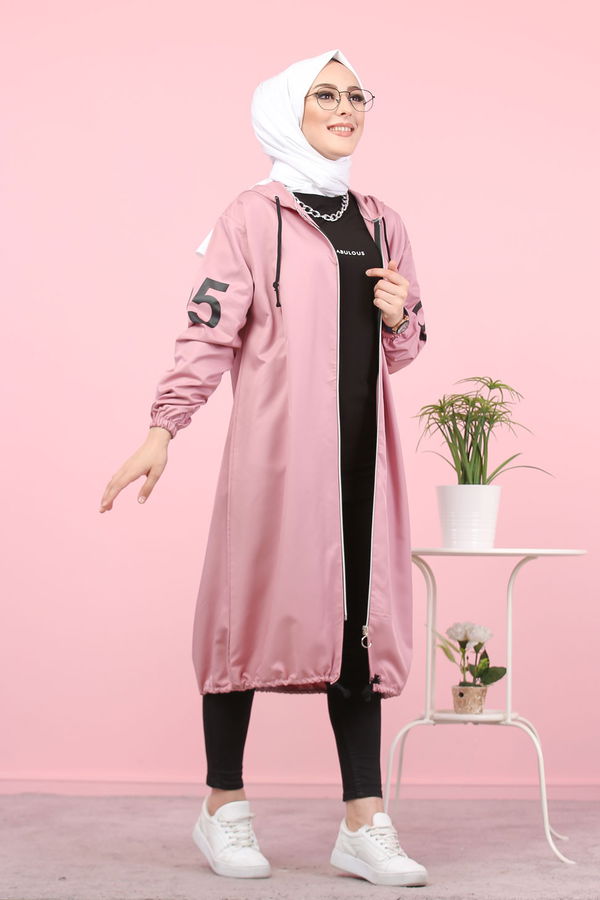 Kapüşonlu Kap Pembe - 7087 PEMBE