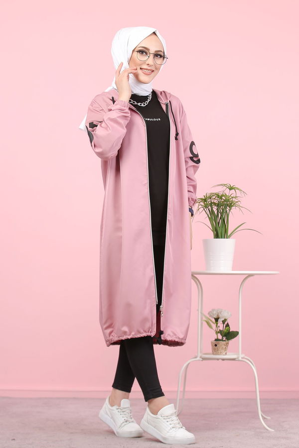 Kapüşonlu Kap Pembe - 7087 PEMBE