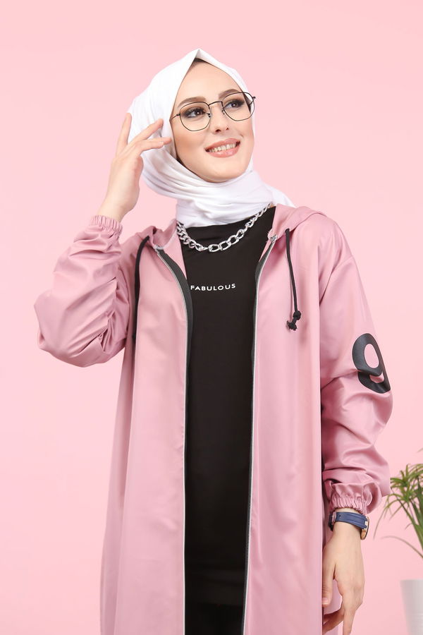 Kapüşonlu Kap Pembe - 7087 PEMBE
