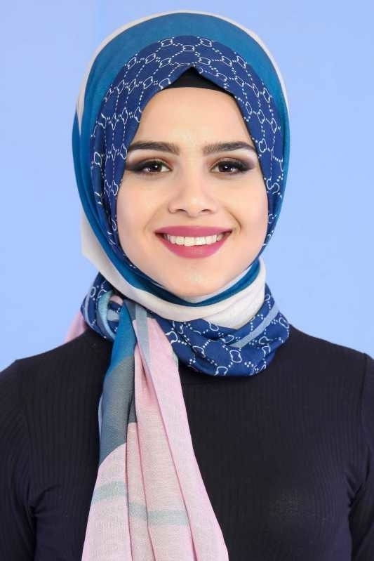 Şal Siyah Mavi - 6852