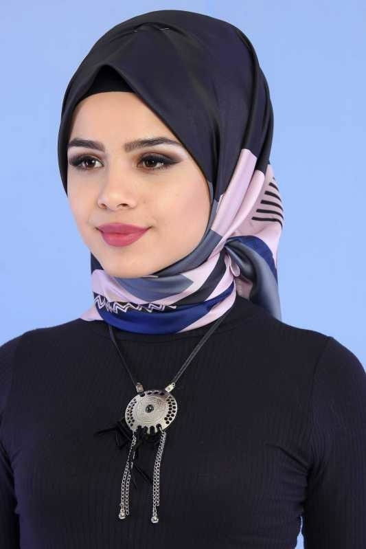 Şal Siyah Pembe - 6855