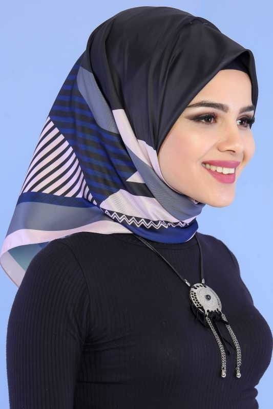Şal Siyah Pembe - 6855