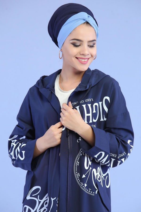 Baskılı Kap Lacivert - 02 7010 Lacivert - 7010 LACİVERT