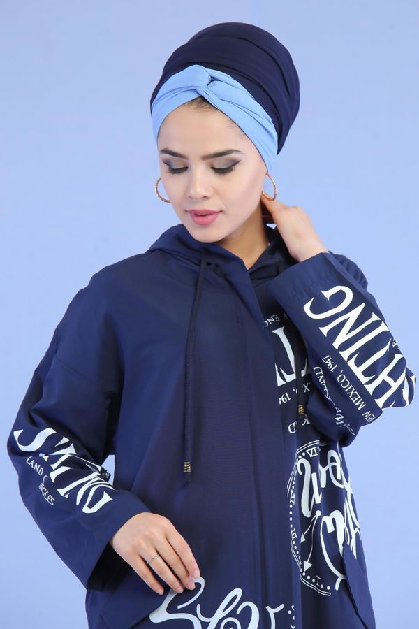 Baskılı Kap Lacivert - 02 7010 Lacivert - 7010 LACİVERT